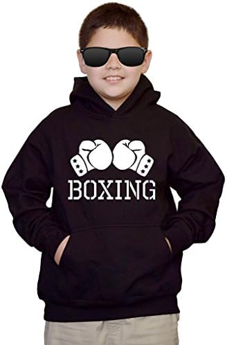Interstate Apparel Youth Boxing Glove V434 Black Kids Sweatshirt Hoodie Medium