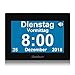 Produktbild iGuerburn Digitaler Sprechende Kalender Touchscreen Wecker Tag mit 8" Großer Bildschirm für Demenz, Alzheimer, Senioren / 6 Sprachen, Sprecher Funktion & Ärzte Erinnerung (Schwarz)
