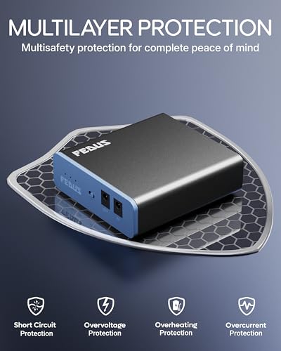 Image of FEDUS Mini UPS for WiFi Router 12V 2A 4400mAh BIS Certified Battery Up to 4 Hours Backup, Zero Lag Switching Power Backup for JioFiber, Airtel Xstream, BSNL & All Dual Band Routers | 2 Year Warranty