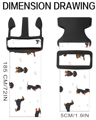 Image of Luggage Straps for Suitcases, Adjustable Travel Belt, Durable Wide Luggage Strap, Cute Suitcase Strap Identifiers with Buckle, Bag Straps for Luggage, Cute Dogs