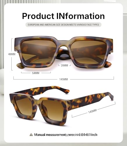 Pro Acme Square Sunglasses for Men Women,Thick Frame Sun Glasses Simple Designer Style Shades4