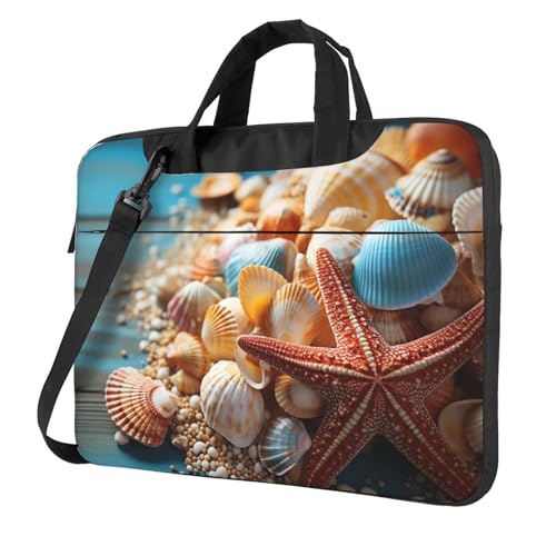 Maletín para portátil con conchas y estrella de mar 15.6" miniatura 1