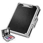 SUNNYNEST File Organiser with Lock,Metal File Box Hard Case Document Box,Aluminium Combination Lock File Box With Handle Portable Waterproof Document Organiser,Home Office Filing Folder for Bill