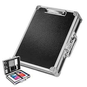 SUNNYNEST File Organiser with Lock,Metal File Box Hard Case Document Box,Aluminium Combination Lock File Box With Handle Portable Waterproof Document Organiser,Home Office Filing Folder for Bill