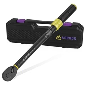 ANPUDS 1/2-Inch Drive Click Torque Wrench, 10-170 Ft-Lb/13.6-230.5 Nm, Dual-Direction Torque Wrench, 72-Tooth Dual Range Scales Torque Wrench with Quick Release Reversible Head for Motorcycle, Car