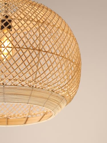 Image of Habere India-All the Cultures Fabricating India Pendant Lamps for Living Room | Bamboo Cafe Lights | Ceiling Lamps for Living Room | Bamboo Hanging Light for Balcony (Dia 46 x H42 cm)