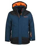 Winddicht und atmungsaktiv Trollkids Kinder Norefjell wasserabweisende winddichte Ski Jacke Winterjacke, Mystik Blau/Orange, Größe 152