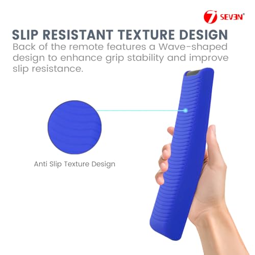 Image of 7SEVEN Compatible with Samsung Tv Remote Cover Suitable Model BN59-01XXXX Series Case to Protect Remote Control from Physical Damage, Ensure Smart Remote with 3 Hotkeys at Last Row Only Fit (Blue)