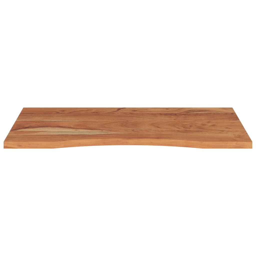 Vassoio da scrivania 80 x 60 x 2,5 cm, rettangolare in legno massiccio di acacia, design ergonomico, durevole per ufficio e casa, superficie naturale, portata 75 kg