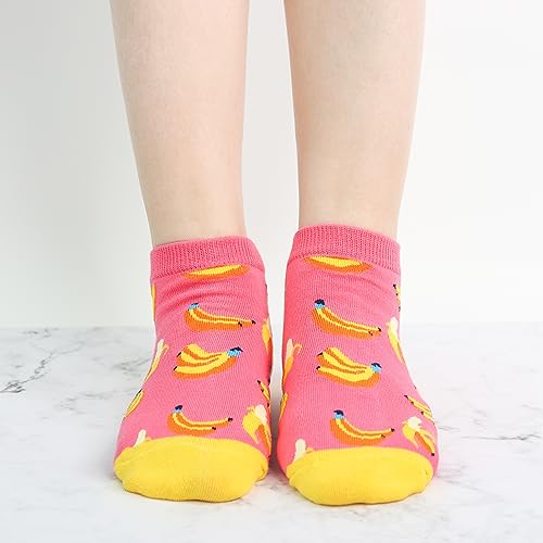 Jeasona Ankle Socks Trainer Socks Ladies Cotton Multipack Fruit Funny Odd Socks Christmas Gifts for Women Stocking Stuffer