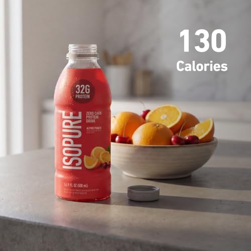 Image of Isopure Zero Carb 32g Clear Protein Ready-to-Drink, Whey Protein Isolate, Alpine Punch, 12 Pack (Packaging May Vary)