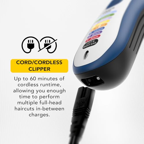 Wahl Colour Pro Cordless Combi Haircutting Kit, Rechargeable Hair Clipper & Battery Trimmer, Colour‑Coded Guide Combs, 60 Minute Cordless Use, Easy Clean Rinseable Blades - Image 5