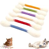 Wattestäbchen Katzenspielzeug mit Katzenminze, dauerhafte Katzen Spielzeug Katzenminze Sticks , interaktive Katzenangel Filz Kätzchen Kicker Spielzeugstäbchen für Selbstbeschäftigung (6 Stück)