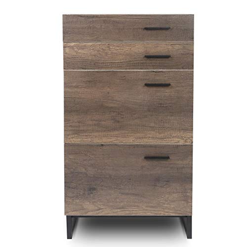 GOTOTOP Storage Cabinet 4 Drawer Dresser, Vintage Wood Storage Cabinet Standing Drawer Chest