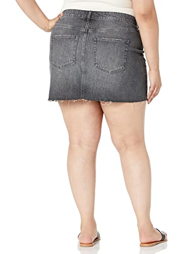 The Drop Women's Arhaan Denim Mini Skirt, Faded Carbon, 3X, Plus Size #TOP5