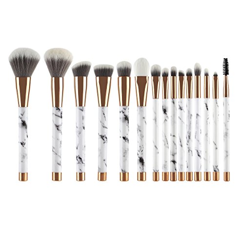 UNIMEIX Makeup Brushes 15 Pieces Makeup Brush Set Premium Face Eyeliner Blush Contour Foundation Cosmetic Brushes for Powder Liquid Cream