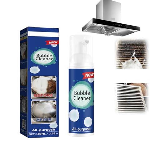 Bubble Cleaner Foam Spray, All Purpose Rinse Free Cleaning Spray Magic Foam Cleaner, A Good Helper for Removing Kitchen Grease. (1pcs)