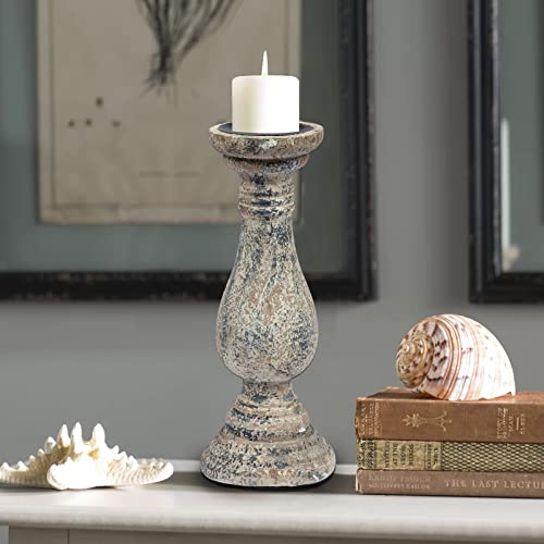 Sofe Handmade Shabby Chic Wooden Pillar Candle Holders, Farmhouse Rustic Candle Holder, Unique Decorative Candlestick Holders For Table Centerpiece, Wedding Fireplace #TOP2