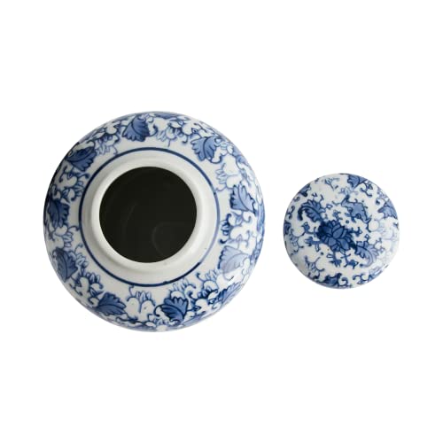 Creative Co-Op Decorative Ceramic Ginger Jar With Lid, Blue And White #TOP7