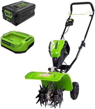 Greenworks 60V Cordless Cultivator Tiller Front View