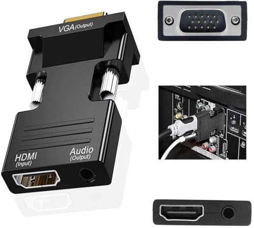 Image of FORIDA HDMI Female to VGA Male Adapter Converter with 3.5mm Audio Jack, Active HDMI to VGA Adapter, 1080P Full HD Video Converter for PC, Laptop, PS5, PS4, Xbox, TV Stick, Blu-ray Player, Projector