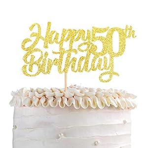 1 Stück Happy 50th Birthday Cake Topper Glitter 50 Geburtstag Tortendeko Prost auf 50 Jahre alt Fünfzig fabelhafte…