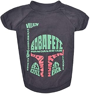 Star Wars Camiseta para cães Boba Fett da For Pets | Camiseta Star Wars para cães pequenos | Tamanho pequeno | Roupas e roupas macias e confortáveis para cães,
