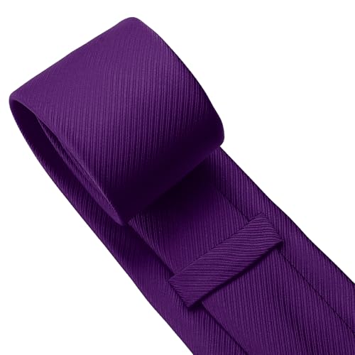 Image of KOOELLE Men's Ties Solid Pure Color Plain Neckties Formal Black Ties For Men