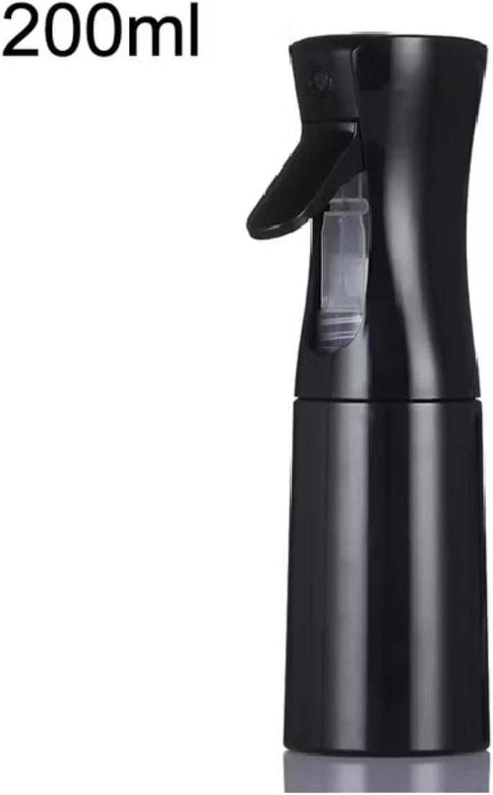 Borrifador Pulverizador Spray Contínuo Ultra Fino Névoa, 200ml, 20cm, Spray para Penteados,Plantas,Limpeza,Cuidados com a Pele,Salões de Beleza- Cor Preto