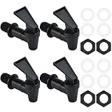 Ersatz Kühler Wasserhahn,4 PCS Ersatz-Wasserspenderhahn Kunststoff-Wasserspender Kühler Wasserhahn Hahn Universal Getränkespender Zapfhahn Wiederverwendbare Push-Typ Wasser Zapfhahn Tülle (schwarz)