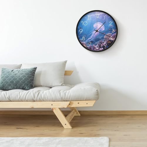 Horloge méduse silencieuse de 25 cm blanche sans tic-tac - 5