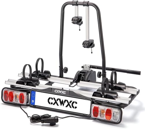 Fahrradträger für Anhängerkupplung 2 Fahrräder e-Bike 60kg,Auto Fahrradträger Anhängerkupplung mit Rücklicht und Kennzeichenhalter, Abschließbar,Kupplungsträger für Ebike (Fahrradträger)
