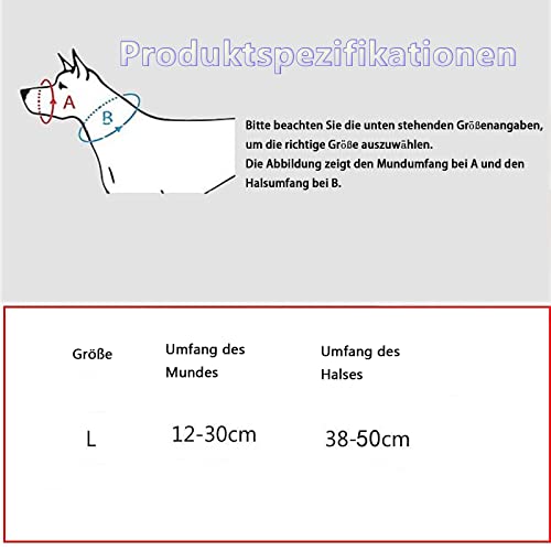 WUDQIJI Ausbildungsgeschirr Hundehalfter Haustier Maulkorb Für Hunde Maulkorb Hunde Trainingsmaulkorb Hund Maulkorb Schwarz Hundemundschutz Training Halter verhindert Bellen Beißen und Kauen (L)