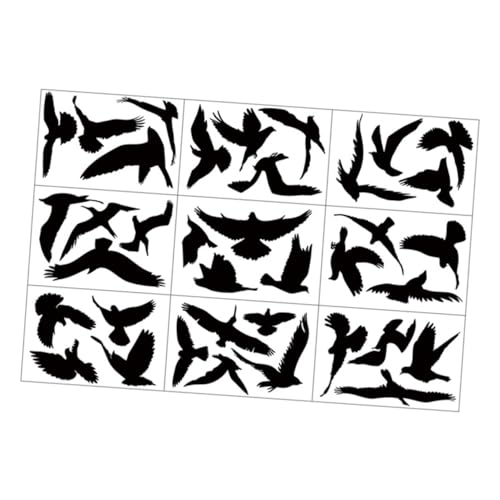 UKCOCO 9 hojas Pegatinas Estáticas Anticolisión con Diseño de Negro de Ventanas del Hogar Protección Eficaz contra Choques de Aves Vinilo Decorativo Fácil de Limpiar
