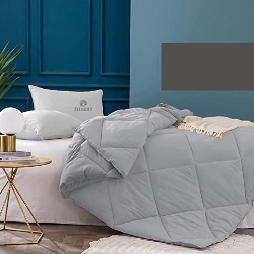 Image of Filbert - 400 GSM Microfiber Rajai Double Bed Comforter, Super Soft Heavy Double Bed Blanket for Winter Diamond Stitch (90 inch x 100 inch Inches /228cm x 254cm) - Comforter Double Bed|Silver