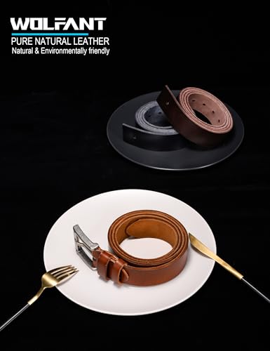 Image of WOLFANT Full Grain Leather Belt for Men,1.5 inch Italian Real Solid Leather | All-Day Comfy Durable Leather Belt for Casual, Work and Daily Wear