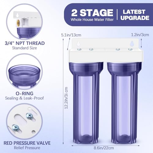 Vihose Instructions.pdf VIHOSE 2 Stage Whole House Filtration System for City and Well Water, 3 ...
