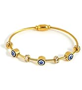 VIEN New Anti Tarnish Gold Plated Fashion Designs Devil's Eye Diamond Stainless Steel Bracelet