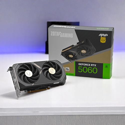 Image of ZOTAC Gaming GeForce RTX 5060 AMP Graphics Card - Black | 8 GB GDDR7 | DLSS 4 | 128 Bit | PCIE 5.0 | SFF Ready | 3840 CUDA Cores | IceStorm 2.0 Cooling | ZT-B50600F-10M