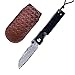 Mini Transporter Couteau Pliant Petit Multi Outil de poche Couteau de Survie acier Couteau Chasse métal Couteau Extérieur outils à main damas Couteau Unique Artisanat Couteau Élégant avec cuir gaine