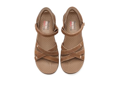 Skechers Skechers Women's REGGAE - NATURAL POISE Hands Free Slip-Ins, Double stitched suede slingback, Tan, 8.5M