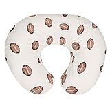 Cream Watercolor Footballs Baby Nursing Pillow Covers for Boy Girl American Footballs Party Nursing Slipcovers for Breastfeeding Pillows Sports Lovers Soft Stretchy Removable Cover for Newborn Infant