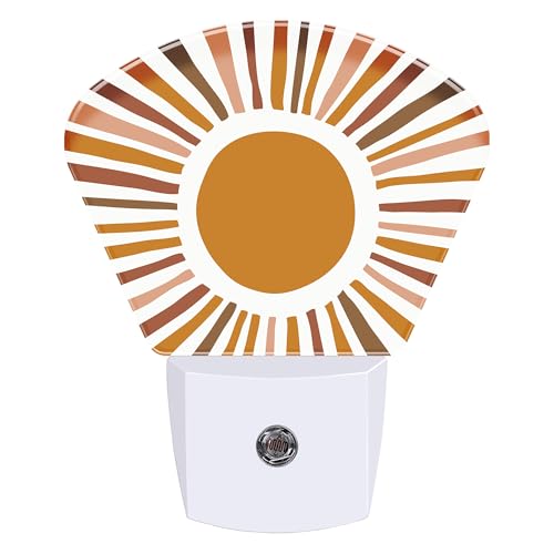 Image of Night Light Abstract Sun Plug-in LED Dusk-to-Dawn Sensor Soft Night Lamp,Suitable for Home Bedroom Bathroom Hallway Stairs