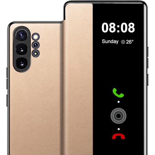 Étui Samsung Note 10 Plus en cuir de qualité supérieure doré