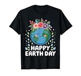 Happy Earth Day Shirt for Women Kids Teachers Floral T-Shirt