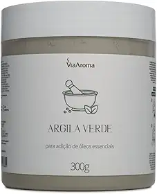 Argila Verde - Auxilia Na Redução e Controle Da Oleosidade | Indicado Para Todos Tipos De Pele e Cabelo 300g - Via Aroma