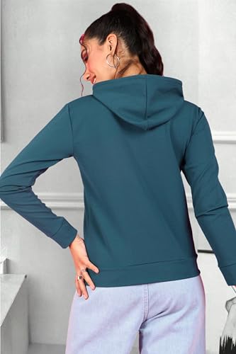 Image of POPWINGS Casual Solid Hooded Pocket Sweatshirt for Women || Women Sweatshirts Casual Wear ||Stylish Western Winter Wear Sweatshirts for Women