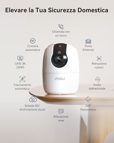 Imou 3K Telecamera WiFi Interno con One-Touch Chiamata, 5MP Videocamera Sorveglianza con Crociera Automatica, Rilevamento AI Umano/Animali, Visione Notturna a Colori, Modalità Privata, 2,4/5GHz - Immagine 1