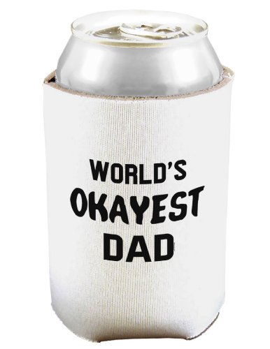 World's Okayest Dad Can and Bottle Insulator Cooler - White 2 PACK