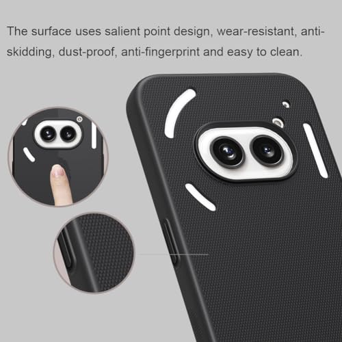 Image of Nothing Phone 2a Back Cover, Super Frosted Shield Matte Hard PC Case with salient dot Design case for Nothing Phone (2a) (Black)